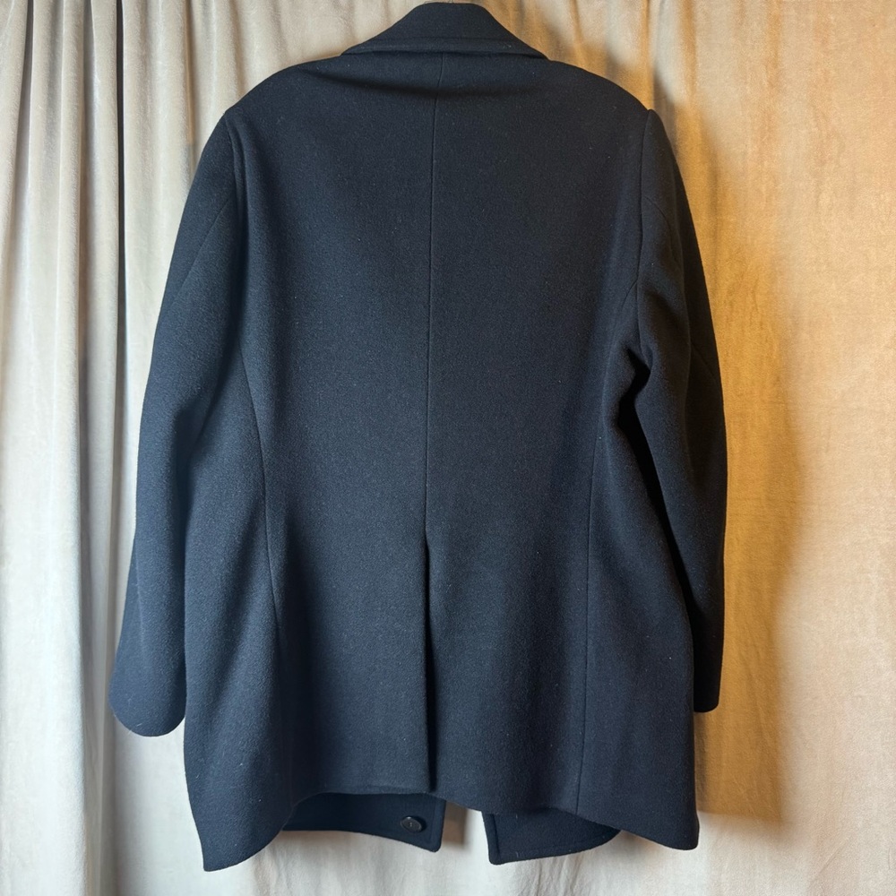 John Varvatos Classic Wool Blend Black Pea Coat Size 38 Regular - Picture 7 of 14